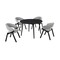 Armen Living Arcadia and Talulah 48" Round Gray and Black Wood 5 Piece Dining Set SETARDI5TAGRBL48 - alternate 1